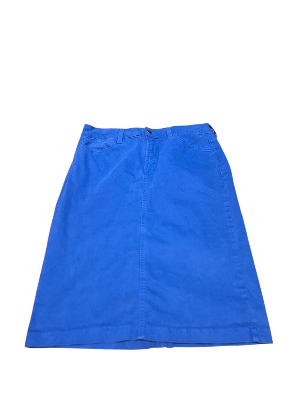 NYDJ Blue Midi Classic Pencil Skirt Lift & Tuck Tech Made In USA Size 4 VGUC